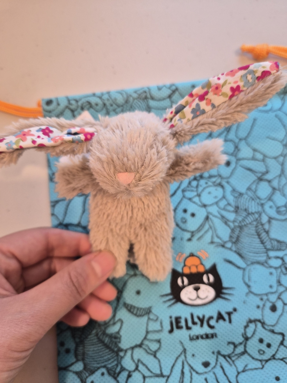 Jellycat Beige Bunny Bag Charm - Picture 3 of 5